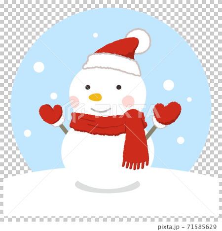 ゆきだるま（赤の帽子）ベクターのイラスト素材 [71585629] - PIXTA