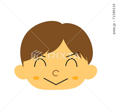男の子 顔 表情 笑顔5のイラスト素材