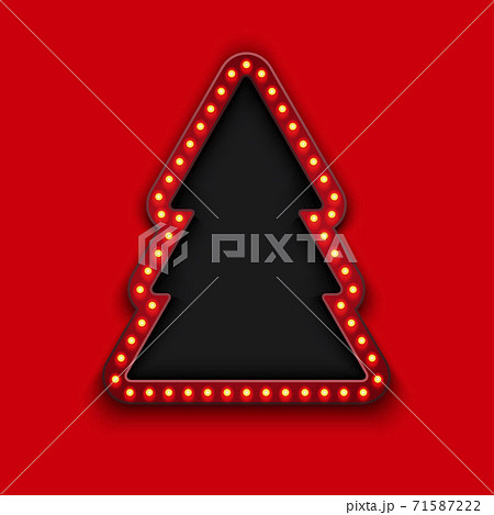 Vector modern retro billboard and christmas tree background 71587222