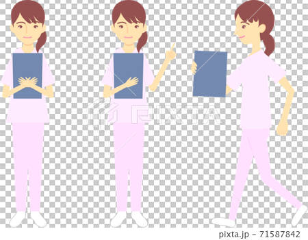 女性看護師のイラストポーズ集 女性看護師のイラストポーズ集 71587842
