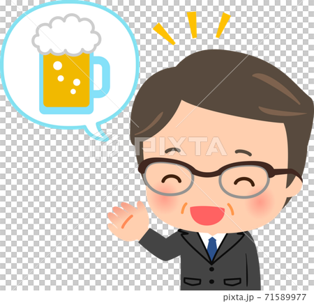 飲み会に誘う中年ビジネスマン 71589977