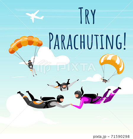 Try Parachuting Social Media Post Mockup のイラスト素材