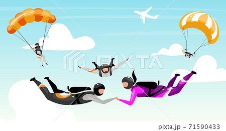sky diving cartoon