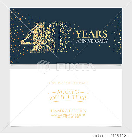40 years anniversary vector logo, icon. Graphic design element with number for 40th anniversary 71591189