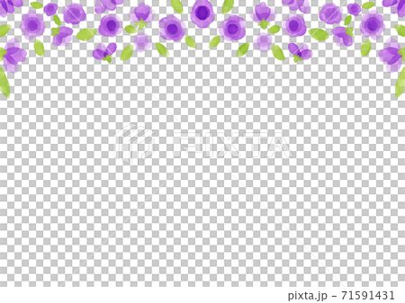 水彩紫色花框 71591431