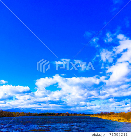北海道らしい青空の景色 北海道らしい青空の景色 71592211