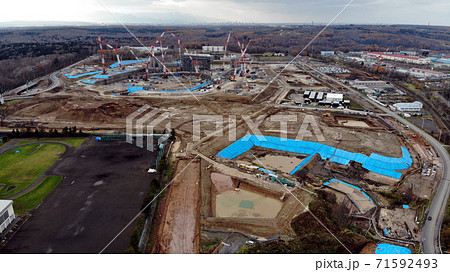 エスコンフィールド北海道の建設工事現場（2020年11月撮影） 71592493