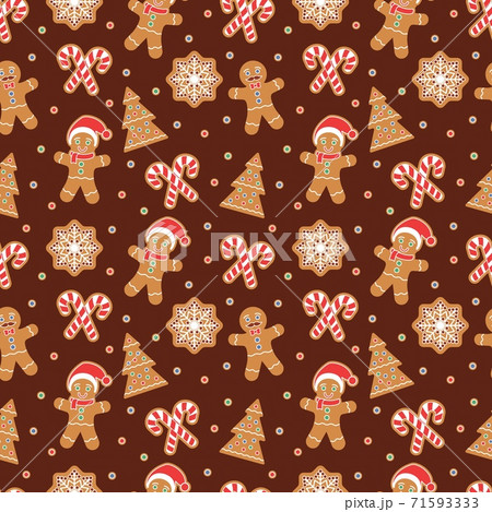 Christmas seamless pattern with gingerbread man cookies Christmas seamless pattern with gingerbread man cookies 71593333