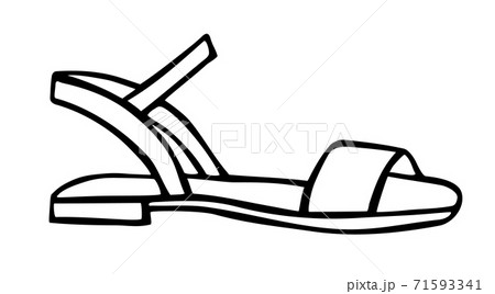 Doodle summer sandals hand drawn in line art style Doodle summer sandals hand drawn in line art style 71593341