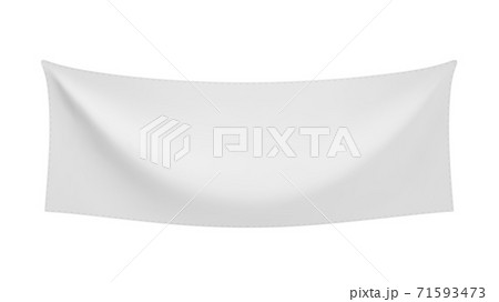 White textile banner with folds 71593473