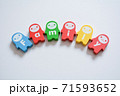 アルファベットがプリントされたドミノピースで作った「Family」 71593652