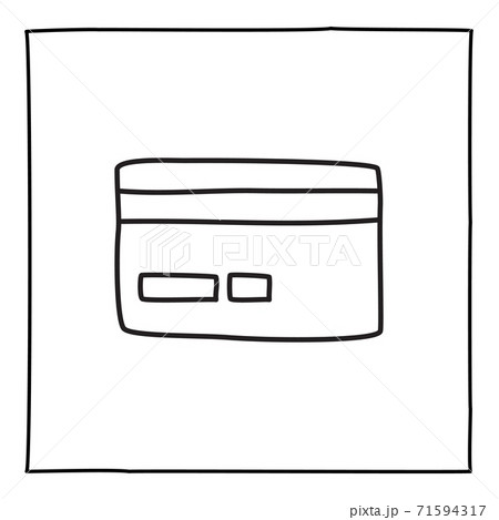 Doodle credit card or logo, hand drawn with thin black line. Doodle credit card or logo, hand drawn with thin black line. 71594317
