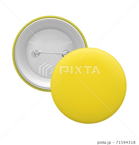 Blank yellow round pin isolated on white background Blank yellow round pin isolated on white background 71594318