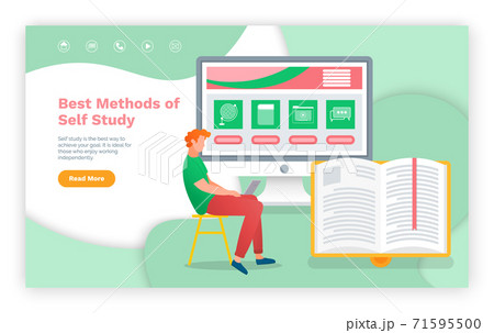 E-learning concept, young man using laptop and tablet pc for distance studying and education 71595500