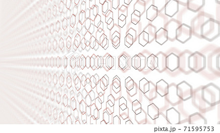 CGヘクサゴン　並んだ複数の六角形 71595753