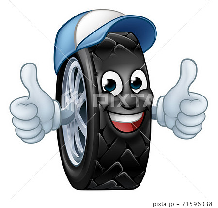 Tyre Cartoon Car Mechanic Service Mascot Tyre Cartoon Car Mechanic Service Mascot 71596038