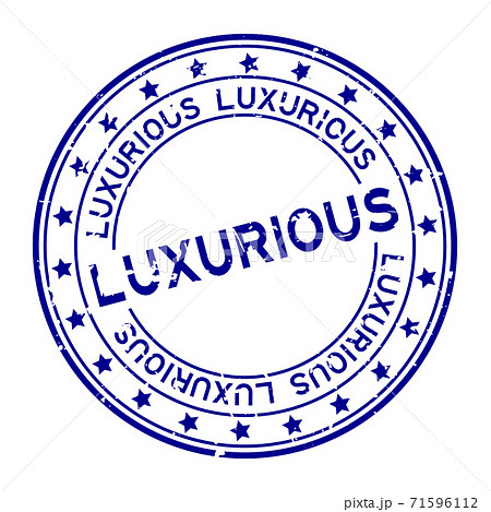 Grunge blue luxurious word squre rubber seal stamp on white background 71596112