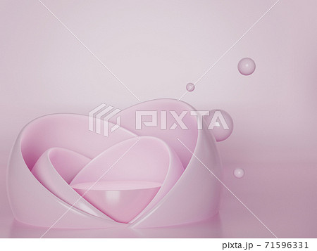 3d pink podium minimal studio background. Display for woman cosmetic perfume fashion product. 71596331