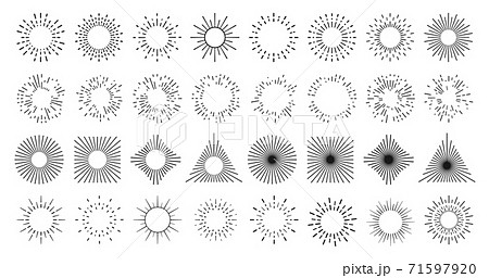 Sun line burst circles, light rays and star shine 71597920