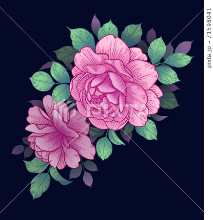 Floral Arrangement with Pink Roses on Dark Floral Arrangement with Pink Roses on Dark 71598041