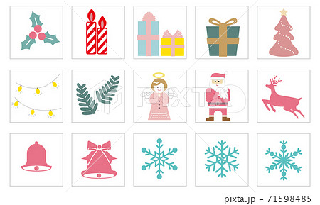 クリスマスアイコンセット 71598485