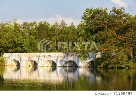 Old stone bridge over Vitek pond, Nova Hlina near Trebon, Jindrichuv Hradec district, Southern Bohemian, Czech Republic Old stone bridge over Vitek pond, Nova Hlina near Trebon, Jindrichuv Hradec district, Southern Bohemian, Czech Republic 71599494