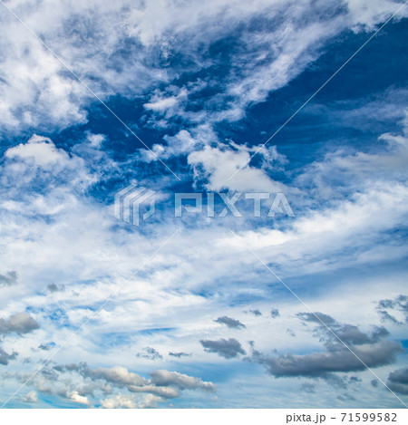 Highly detailed blue cloudy sky background Highly detailed blue cloudy sky background 71599582