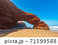 Red arches of Legzira beach, Morocco. 71599588