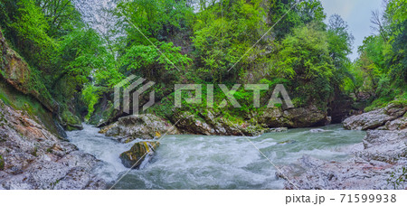Creek in Gachedili canyon, Georgia, wild place 71599938