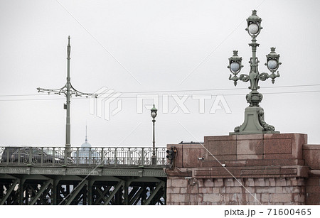 Pillar detail of Trinity Bridge. Saint Petersburg, Russia 71600465