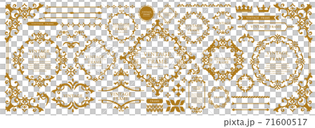 High-class vintage frame design set Ruled line frame Wedding vintage antique High-class vintage frame design set Ruled line frame Wedding vintage antique 71600517