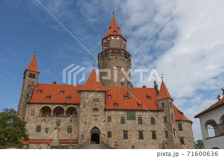 Bouzov Castle, a medieval fortress of Moravia in the Czech Republic in a sunny day 71600636