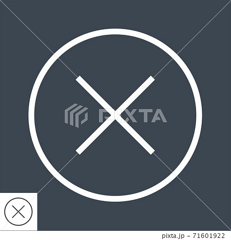 Cross Mark Thin Line Vector Icon 71601922