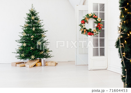 Christmas tree pine with decorations and gifts new year December 71604453