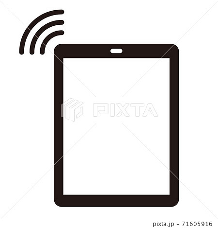 シンプルなタブレットPCのアイコン/白黒 71605916