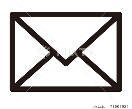 シンプルなメールのアイコン 白黒のイラスト素材