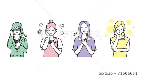 安心 ほっとする 女性のイラスト 安心 ほっとする 女性のイラスト 71606651