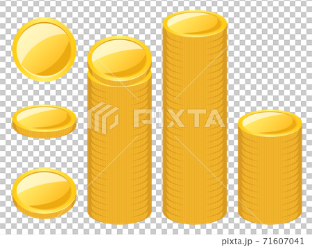 ゴールドのコインのイラスト素材 バリエーションセットのイラスト素材
