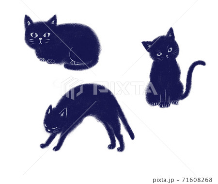 クレヨン ねこ のび 座る クレヨン ねこ のび 座る 71608268