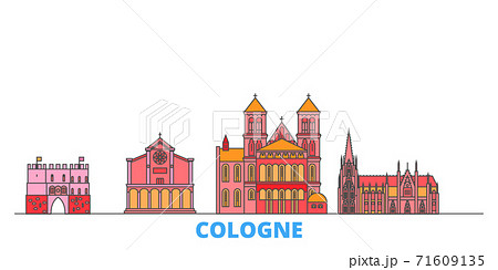 Germany, Cologne line cityscape, flat vector. Travel city landmark, oultine illustration, line world icons 71609135