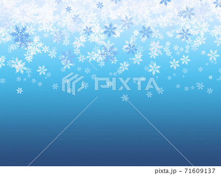 雪の結晶　背景　壁紙　青 71609137