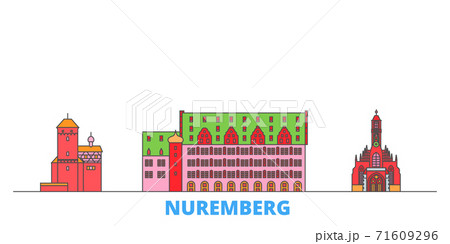 Germany, Nuremberg line cityscape, flat vector. Travel city landmark, oultine illustration, line world icons 71609296