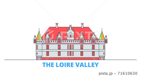 France, The Loire Valley Landmark line cityscape, flat vector. Travel city landmark, oultine illustration, line world icons France, The Loire Valley Landmark line cityscape, flat vector. Travel city landmark, oultine illustration, line world icons 71610630