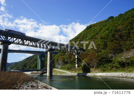 三陸鉄道リアス線 迫力満点の安家川橋梁 三陸鉄道リアス線 迫力満点の安家川橋梁 71611776