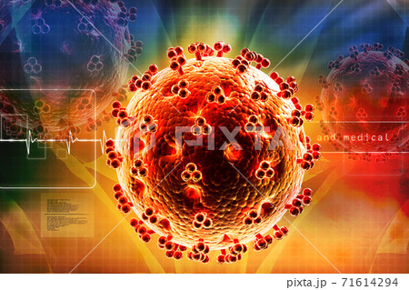 Digital illustration of 3d virus 71614294