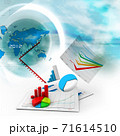 Business chart with growth graph in business background 71614510
