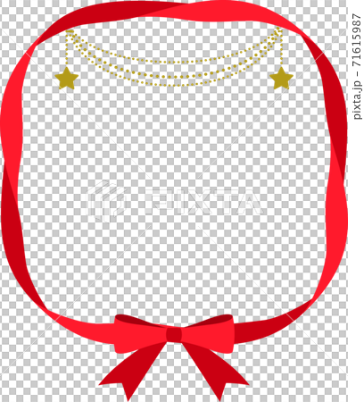クリスマスのリボンフレーム 71615987