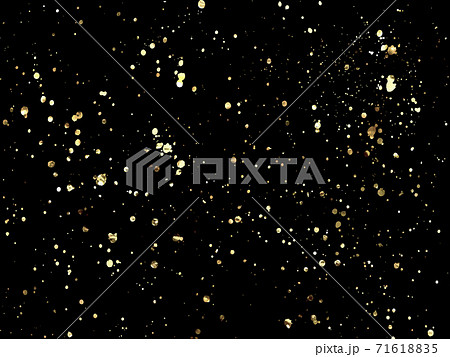 Ink golden blots Grunge urban background.Texture Vector. Dust overlay distress grain. Gold paint splatter , dirty,poster for your design. 71618835