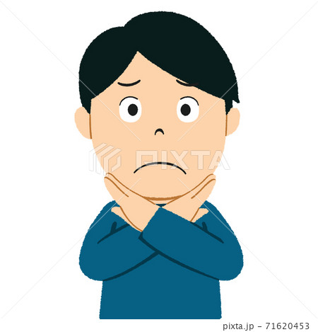 ダメのポーズをとる男性のイラストのイラスト素材