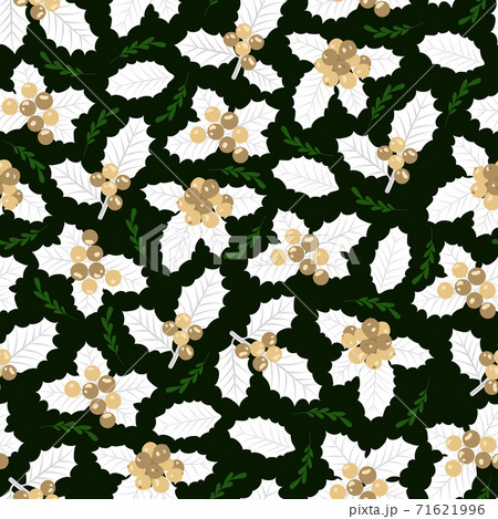 Christmas seamless pattern with holly berries background, Winter pattern with holly, wrapping paper, winter greetings, web page background, Christmas and New Year greeting cards 71621996